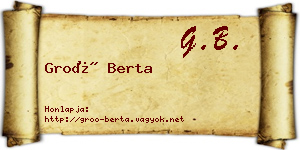 Groó Berta névjegykártya